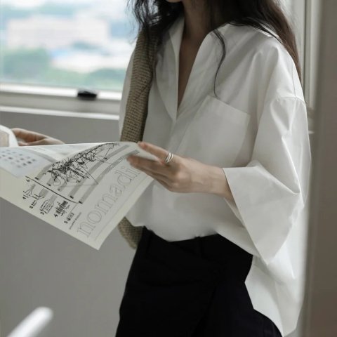 COS再降！这不就lemaire那味~@JaneJan古巴领衬衫