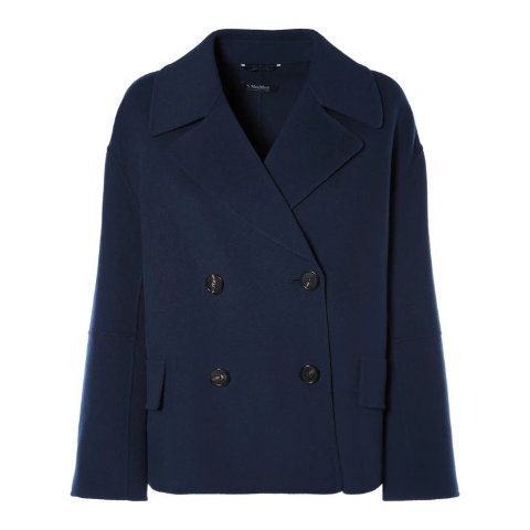 S Max MaraCape羊毛双排扣夹克