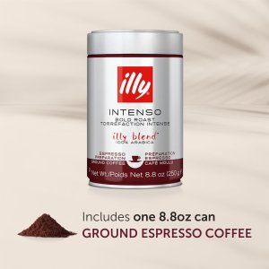 illy 深烘阿拉比卡豆意式咖啡粉 可可&干果香味 回味浓郁