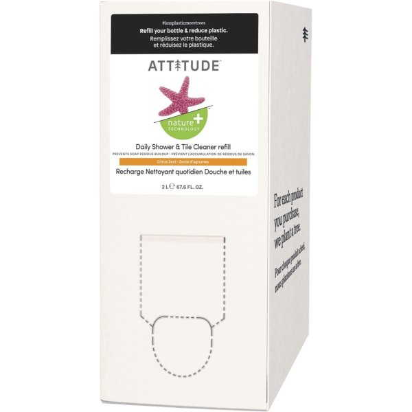 ATTITUDE 卫浴瓷砖清洁剂补充装 大容量2L 柑橘味