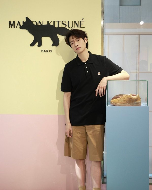 Maison Kitsuné 狐狸头贴片 Polo 衫
