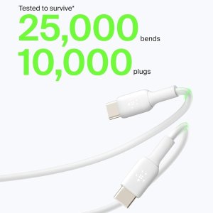 💥史低价💥：Belkin USB-C数据线(1M/3.3ft) 25000次弯曲耐用好货