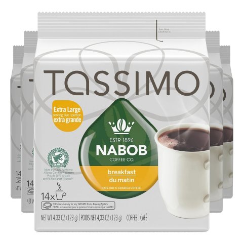 $0.4/杯 部分用户额外75折💥史低价💥：Tassimo Nabob 轻烘早餐咖啡胶囊 70颗