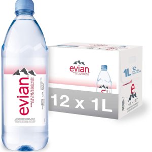 evian 依云天然矿泉水 1L大瓶装 12瓶 源自法国阿尔卑斯山