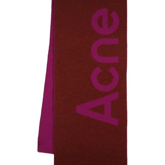 Acne logo羊毛围巾