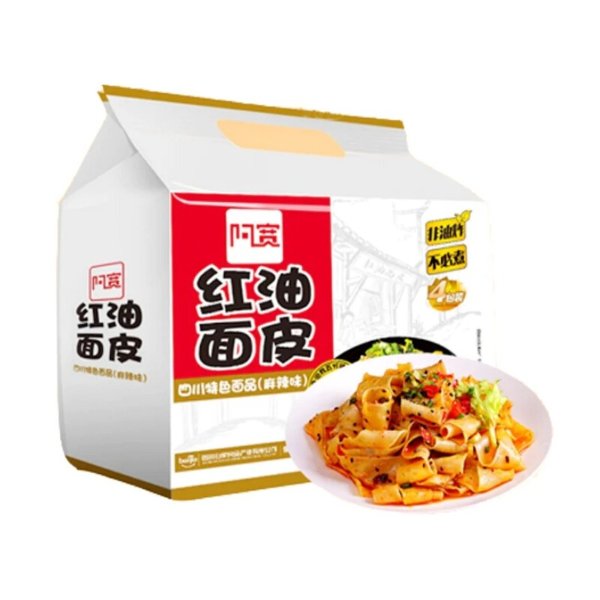 白家 阿宽 麻辣味红油面皮 115g*4包