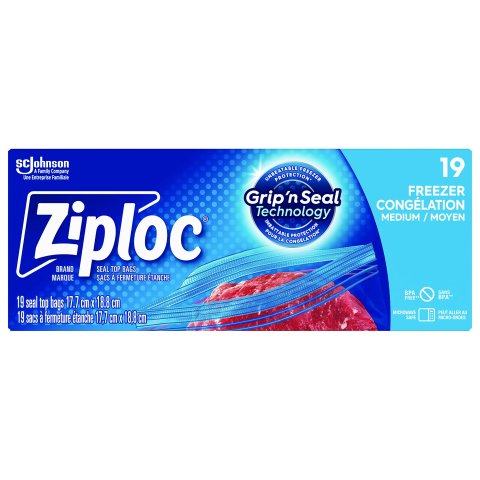 Ziploc 中号食品储存冷冻袋(19pcs) 三重密封 可微炉