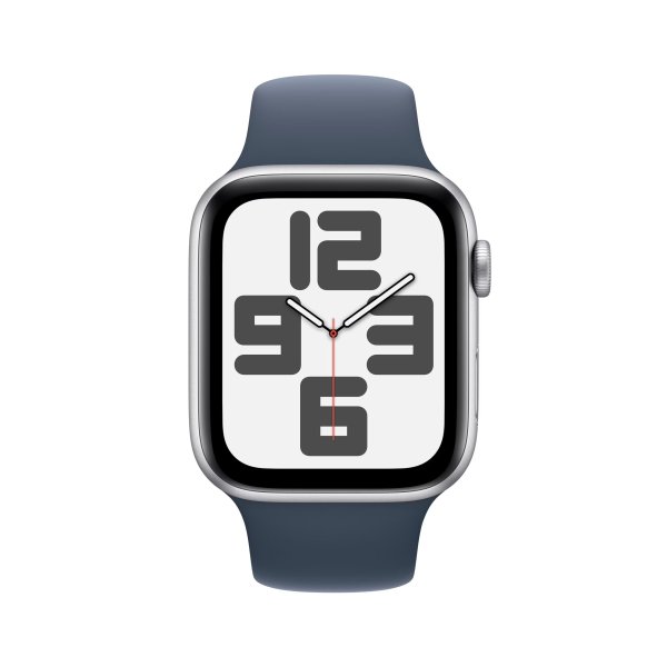 Apple Watch SE (GPS) 44mm 银色配蓝色运动表带