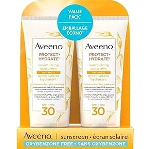 Aveeno保湿面部和身体防晒霜2支装 SPF30 每支仅$9