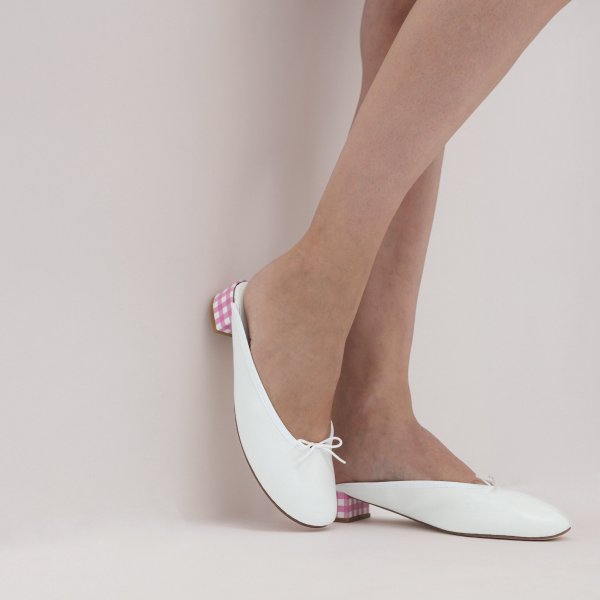 Sabots Lylia - cuir - blanc