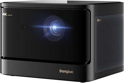 当贝 DBOX02 4K 投影仪 GTV, 2450 ISO Lumens, Netflix Officially Licensed Home Theater Projector with WiFi and Bluetooth, HDR10+, 200-inch Picture, 2x12W DTS:X and Dolby Audio