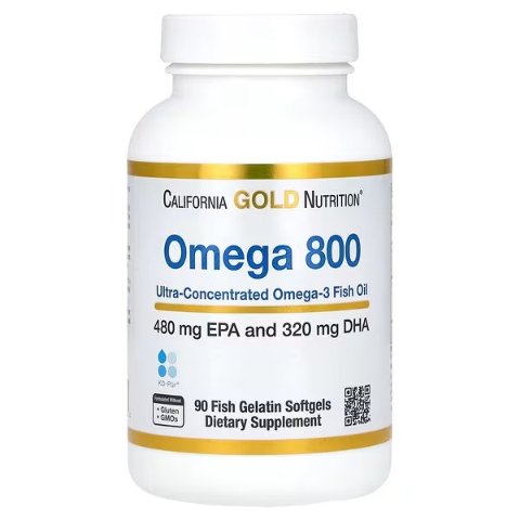 Omega 800 超浓缩 Omega-3 鱼油 1,000 毫克 90 粒鱼明胶软胶囊