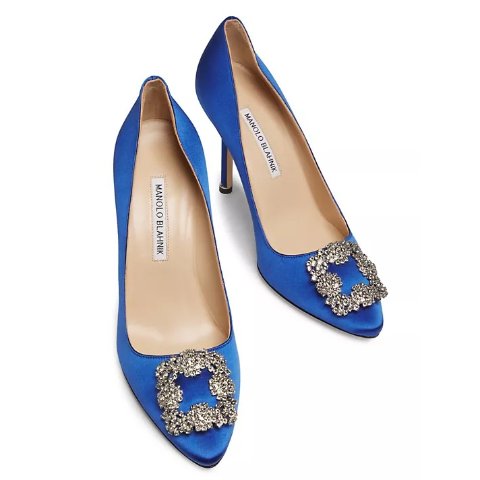 Manolo Blahnik$500 off $2000Hangisi 70MM Crystal-Embellished Satin Pumps
