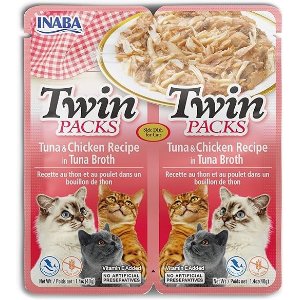 INABACat Twin Packs 吞拿鱼 鸡肉汤猫零食，80 克（6 包）