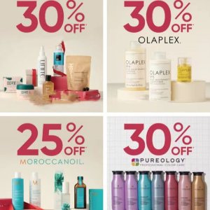 黑五价：Olaplex 4件套$70=6.7折 摩洛哥封面发油套装$60=7.5折