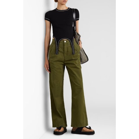 Frame棉质阔腿裤