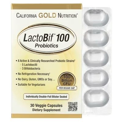 California Gold Nutrition, LactoBif® 100 益生菌，1000 亿 CFU，30 粒素食胶囊