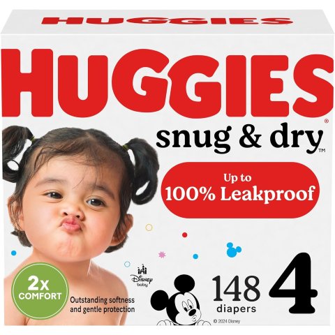 Huggies Snug & Dry 婴儿纸尿裤 4层防护 148片超值装 🍼