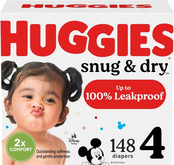 Huggies Snug & Dry 婴儿纸尿裤 4层防护 148片超值装 🍼