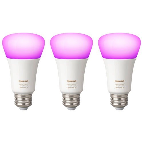 Philips Hue A19智能蓝牙LED灯泡 - 3包 -