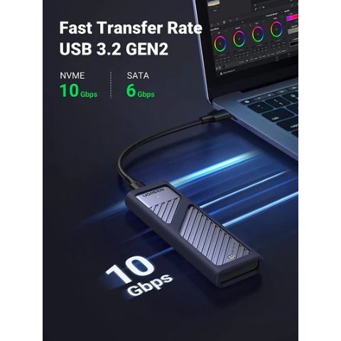 10Gbps M.2 NVMe SATA SSD 硬盘盒 带 2 根电缆