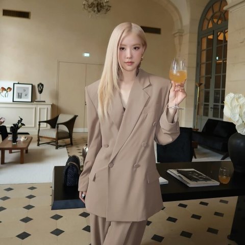真丝双排扣西装 Rose同款