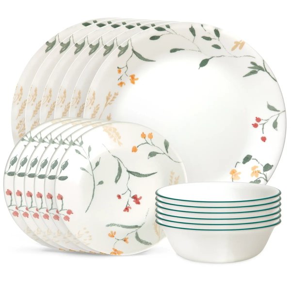 WIldflower Scatter 18-piece Dinnerware Set, Service for 6