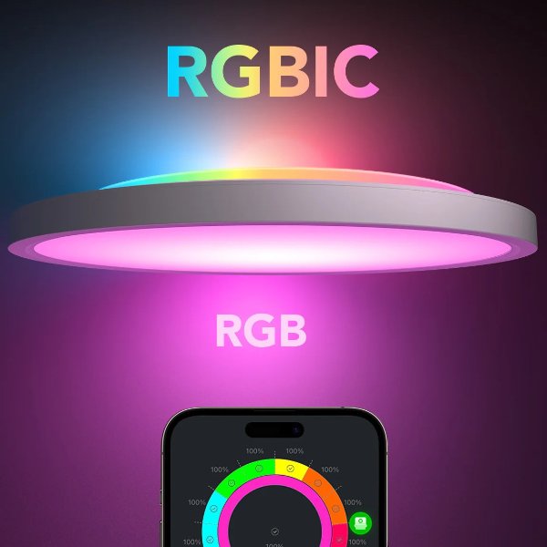 RGBWW + RGBIC 智能天花板灯