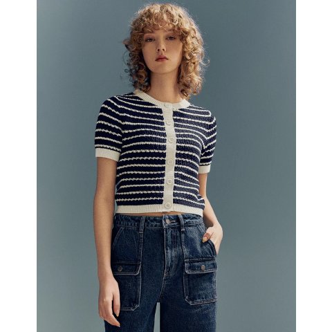 URban Revivo条纹针织短袖
