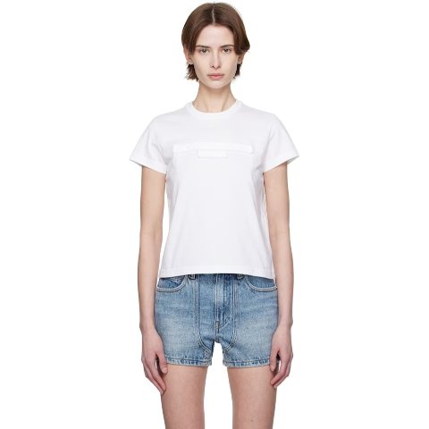 Alexander WangWhite Distressed Logo T恤