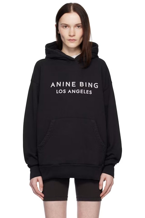 Black 'Anine Bing' 连帽衫