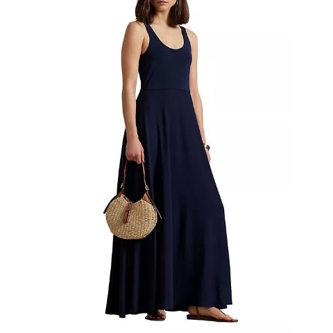 Polo Ralph LaurenMatte Jersey Fit & Flare Maxi Dress