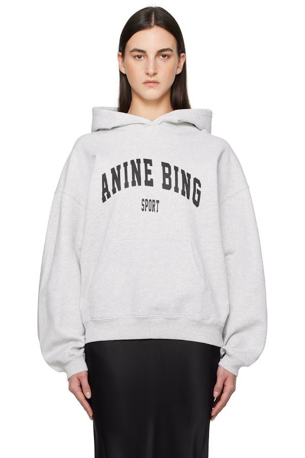Anine Bing 灰色连帽卫衣