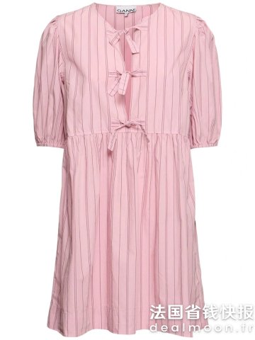 Ganni蝴蝶结连衣裙