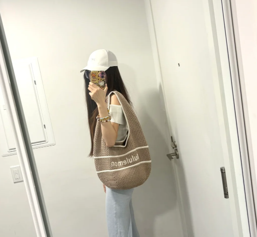 棉质钩针编织单肩包 7L
