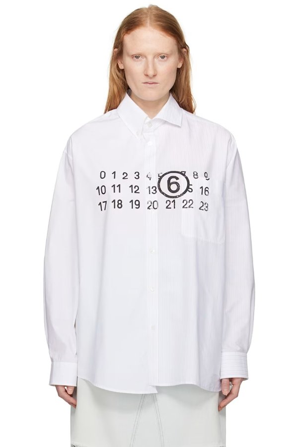 白色数字衬衫