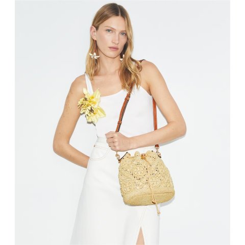 Tory Burch草编水桶包