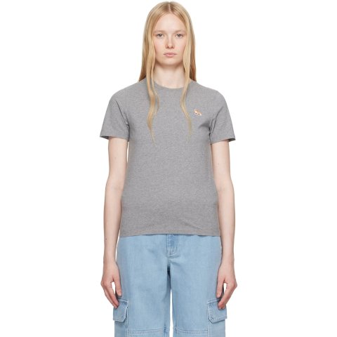灰色 Baby Fox Patch Regular T 恤