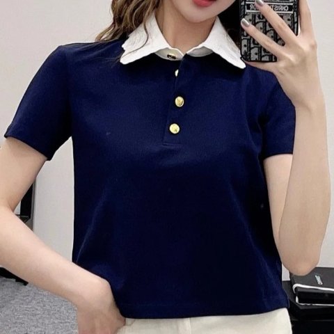 蕾丝翻领衬衫