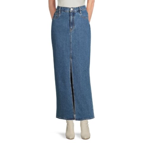 LU High Rise Denim Maxi Skirt