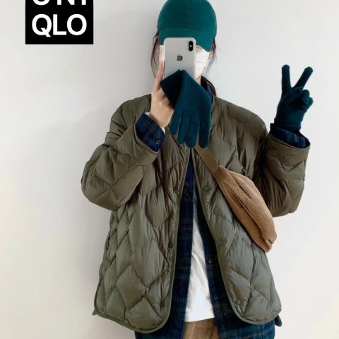 菱格纹羽绒服