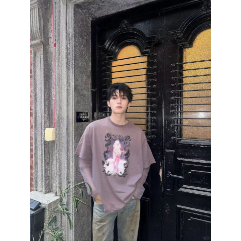 Acne Studioslayered printed T-shirt - SENSER