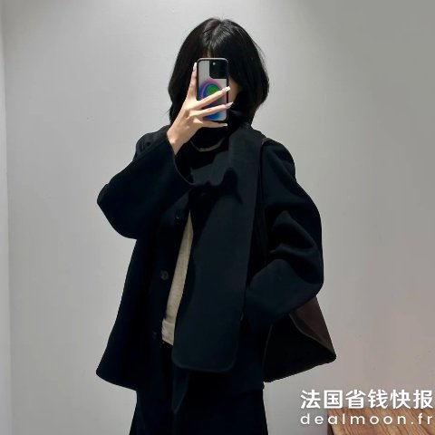COS黑色秋冬尊嘟很百搭！@果味水双面羊毛围巾大衣