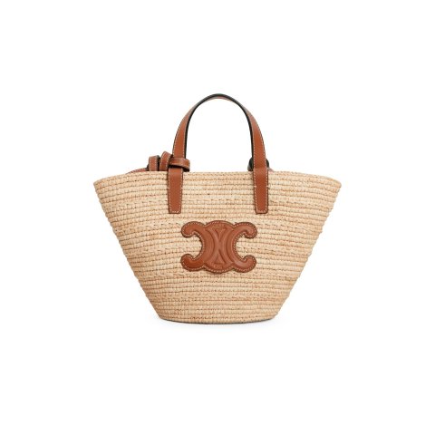 Celine Nano Triomphe Raffia Calfskin Bag