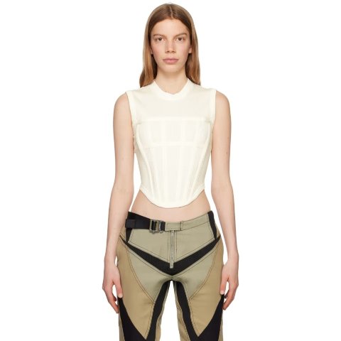 Dion LeeWhite Corset Tank Top