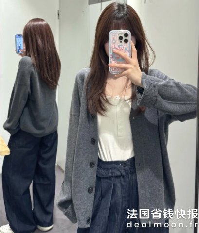 COS@COS打工仔羊绒V领开衫