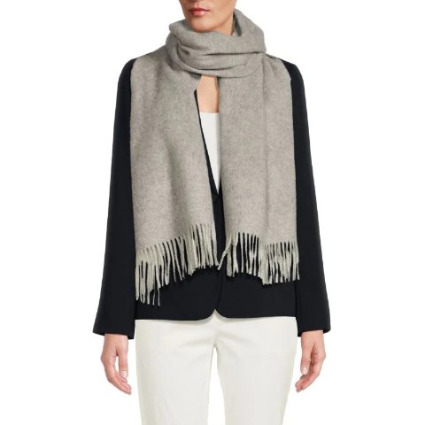 VinceFringed Merino Wool Blend Scarf