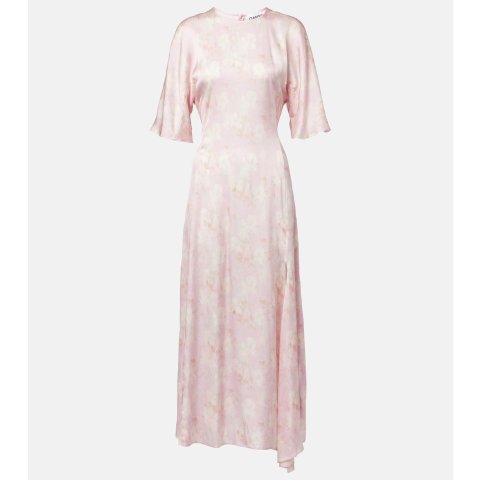 Floral 缎面长裙