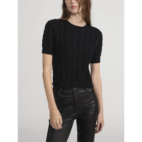 Sequin Gathered Sweatshirt