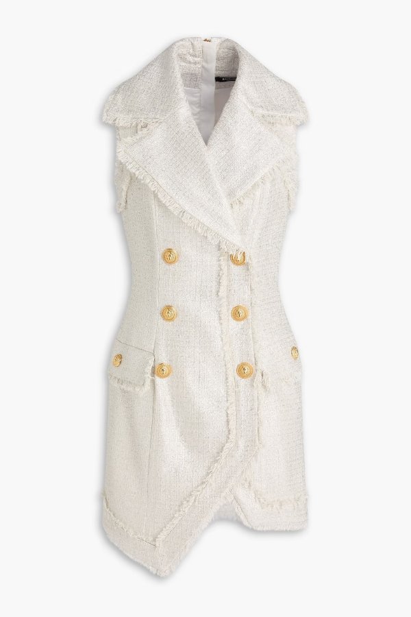 金属棉混纺斜纹短款礼服